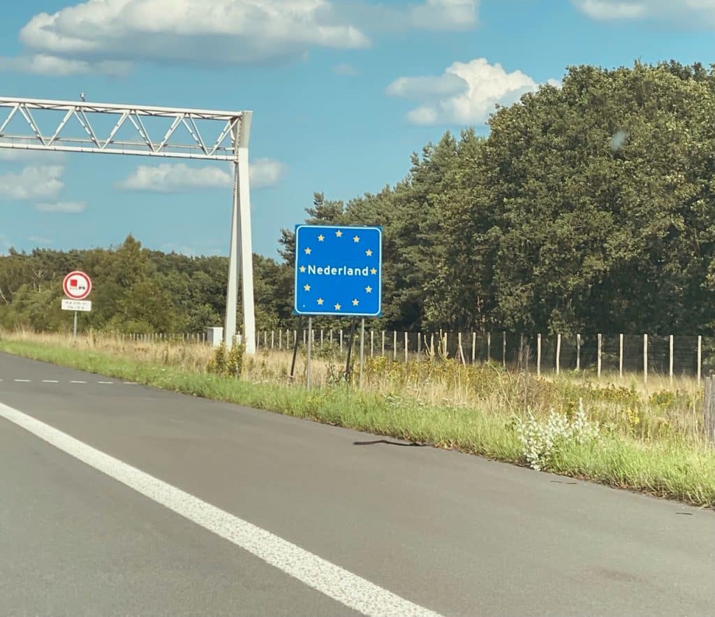 Netherlands Council of Europe stars sign alongside motorway